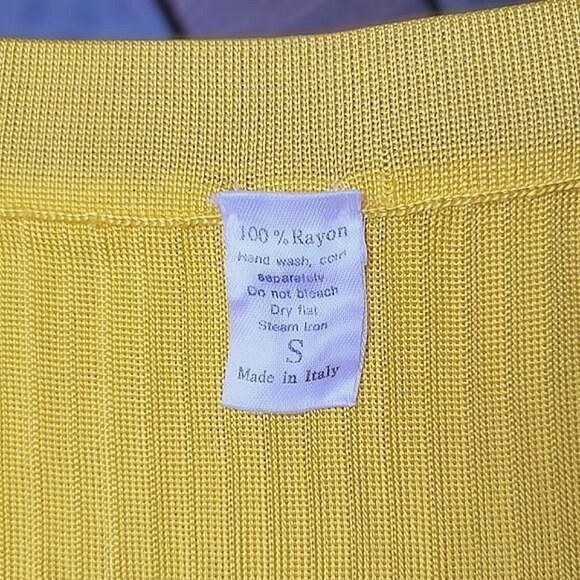 Vtg sunshine yellow rib knit maxi skirt - Picture 3 of 8
